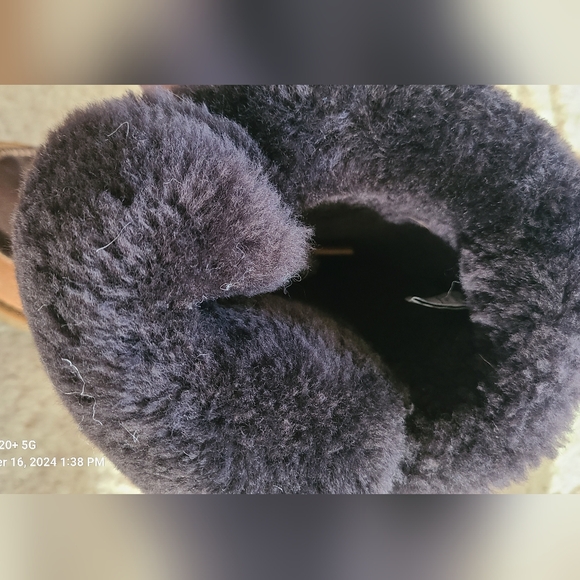 UGG Whitley Moccasin Boots Chestnut Suede Leather Tall Size 9 - Picture 7 of 7